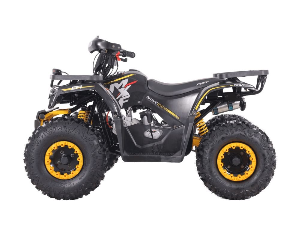 MXF Brave 125 Preto_Amarelo Lateral Direita