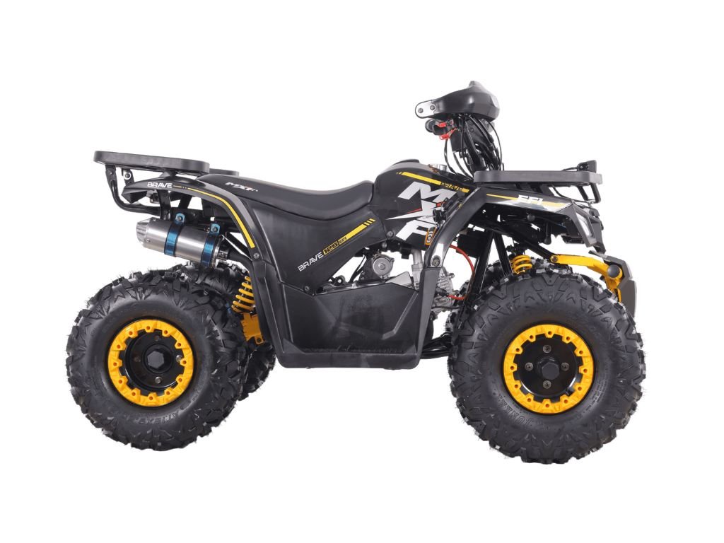 MXF Brave 125 Preto_Amarelo Lateral Esquerda